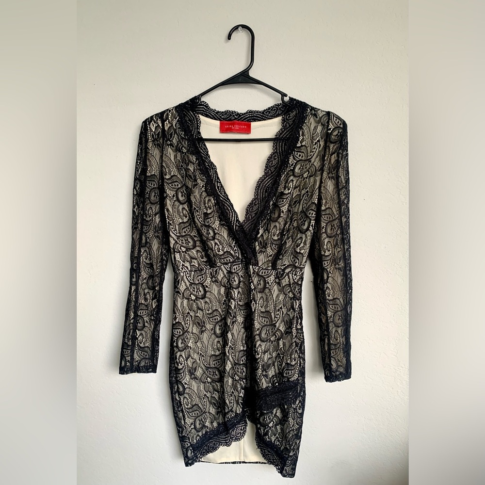 AKIRA Black Lace Detail Garment Dress